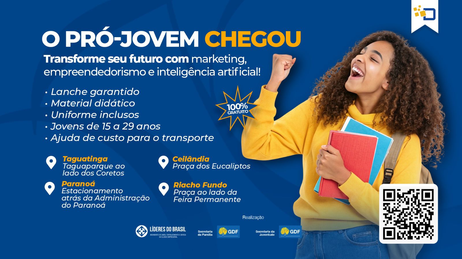 Secretaria da Juventude do DF abre 640 vagas gratuitas para o Pró-Jovem Digital